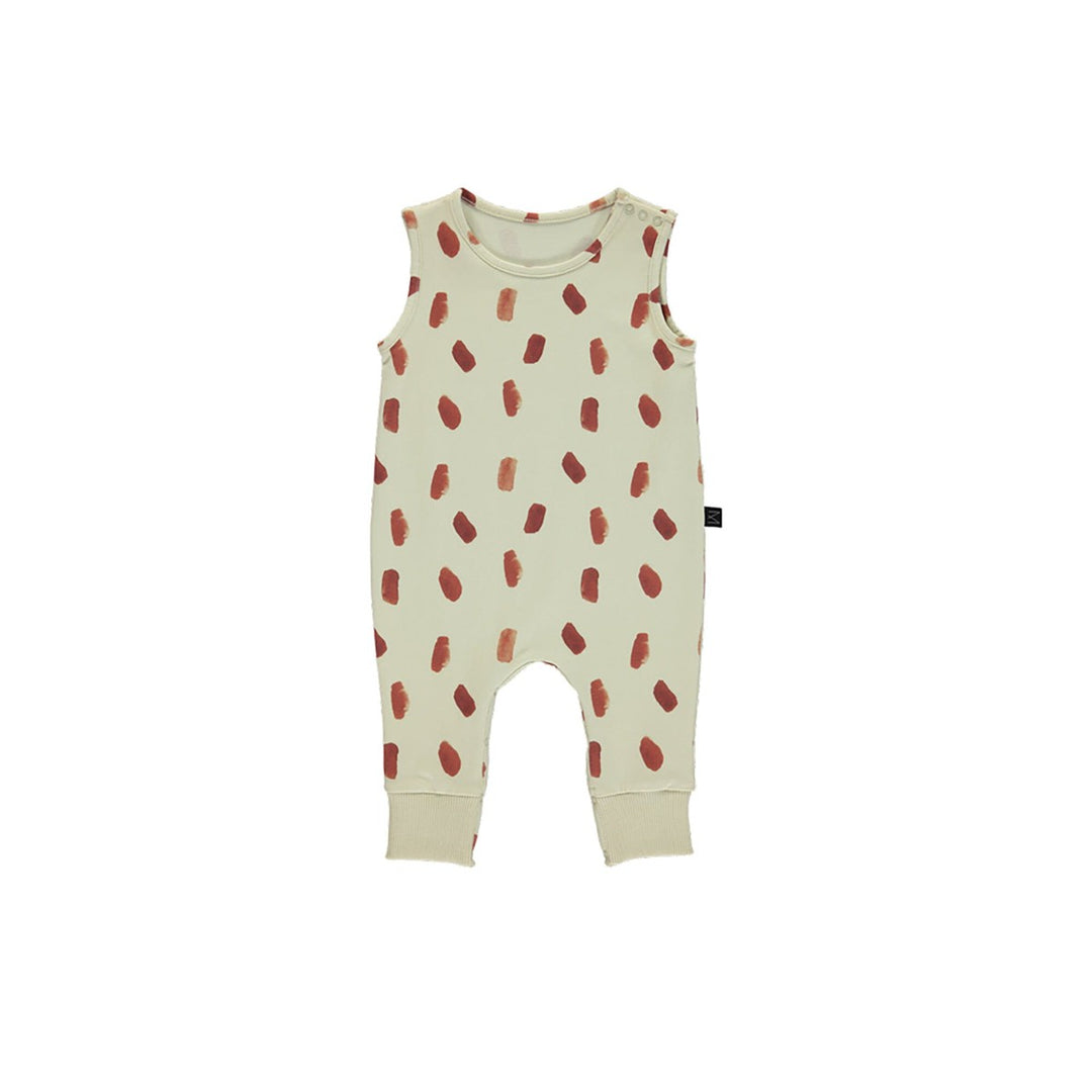 Brick Dot Overall - White/Brown One Pieces Monkind 