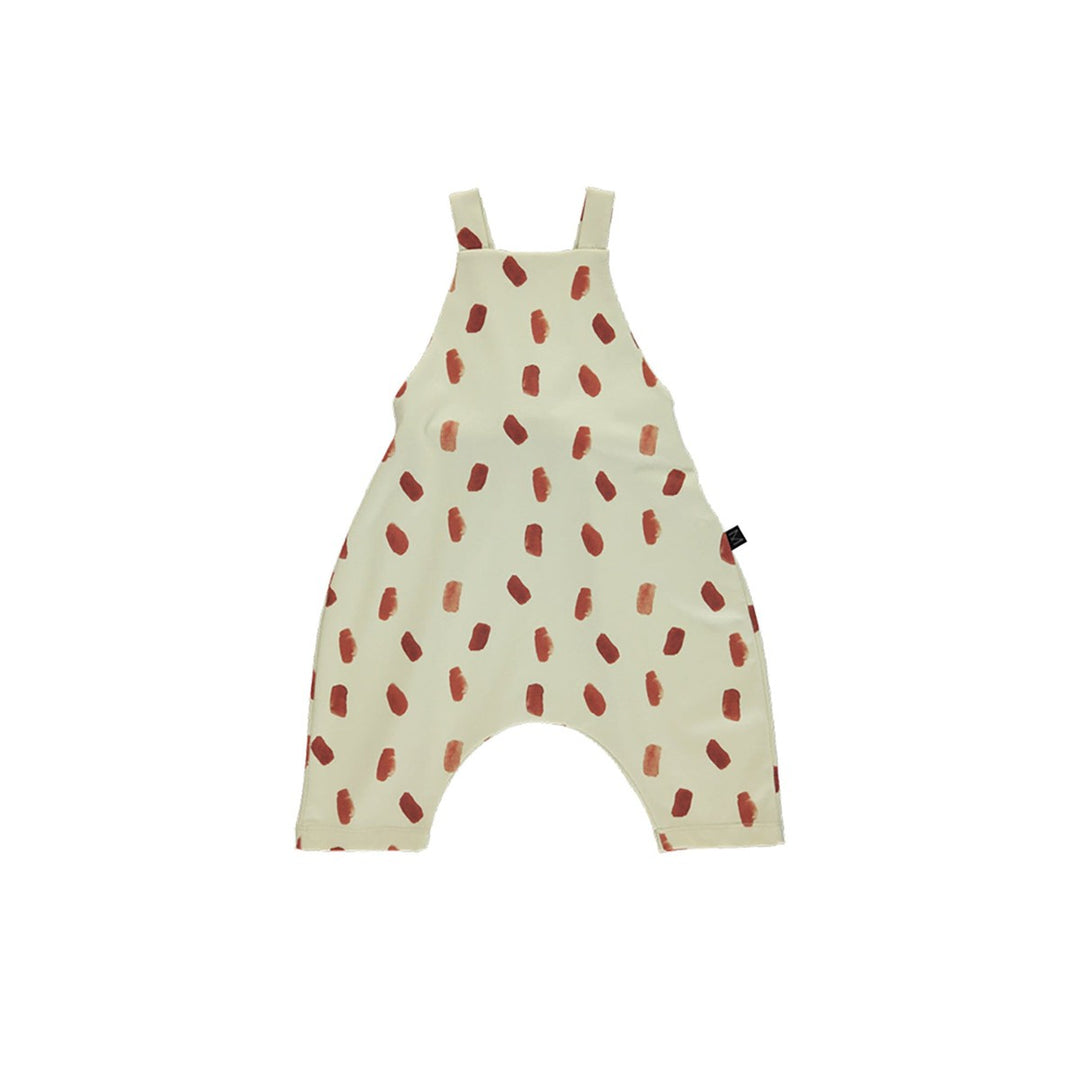 Brick Dot Short Dungarees - White/Brown One Pieces Monkind 