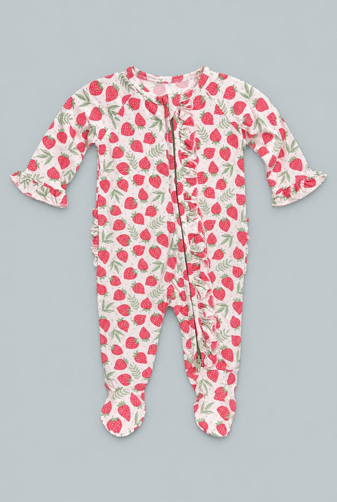 Ruffle Footie - Strawberry Basil