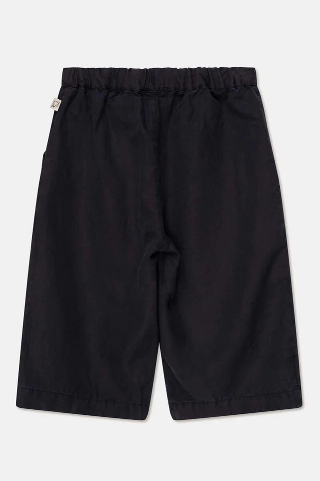 Tencel linen capri pants - Dark blue