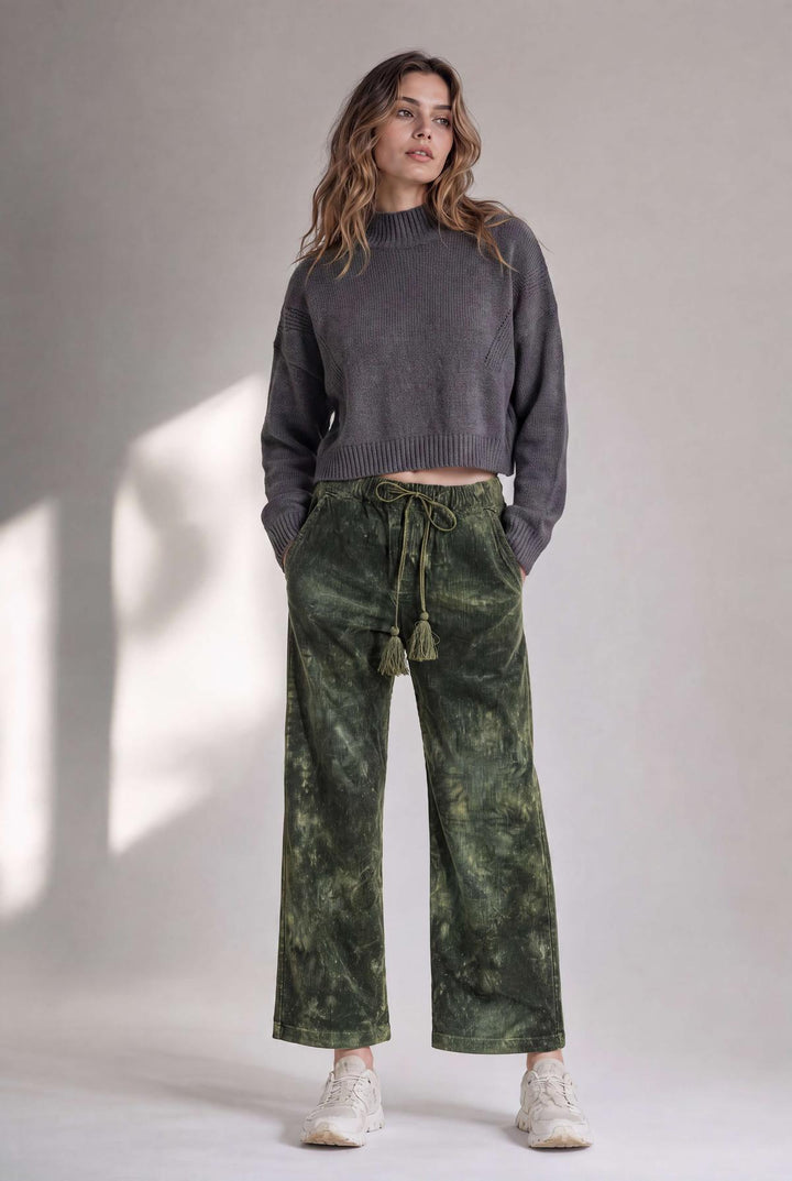 Birdie Corduroy Pants - Army Tie Dye