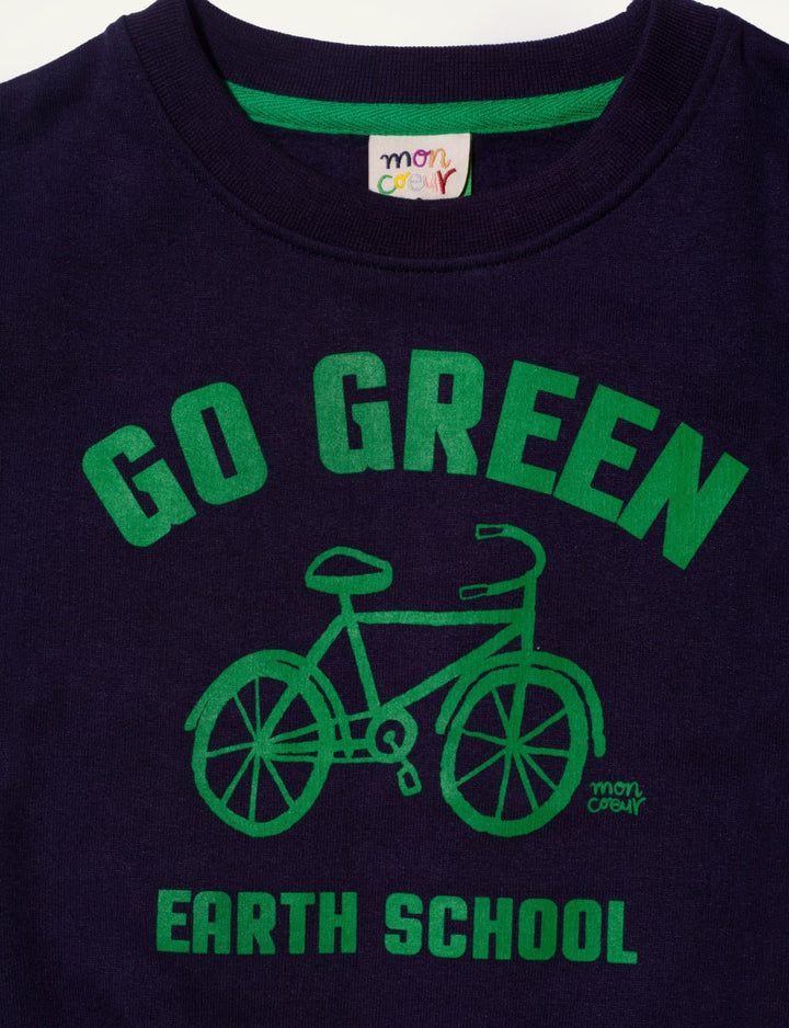 Go Green Kid Sweatshirt - Blue Ribbon Stripe