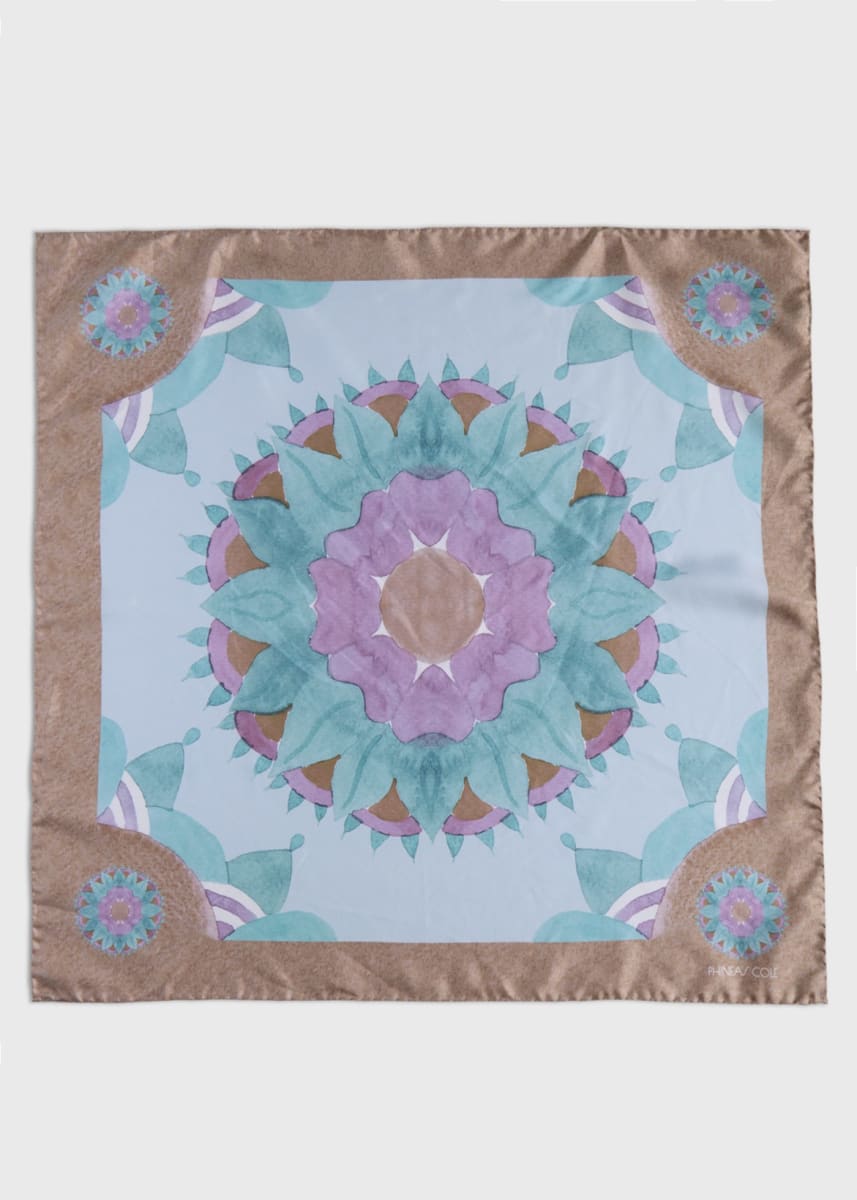 Silk Starburst Bandana - Tan