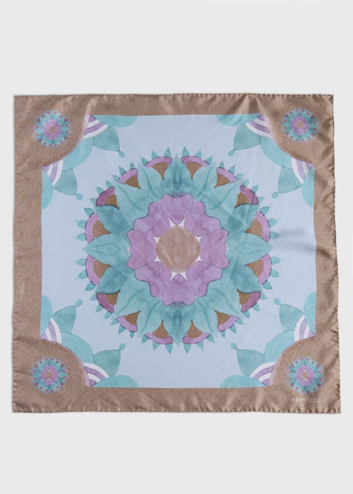 Silk Starburst Bandana - Tan