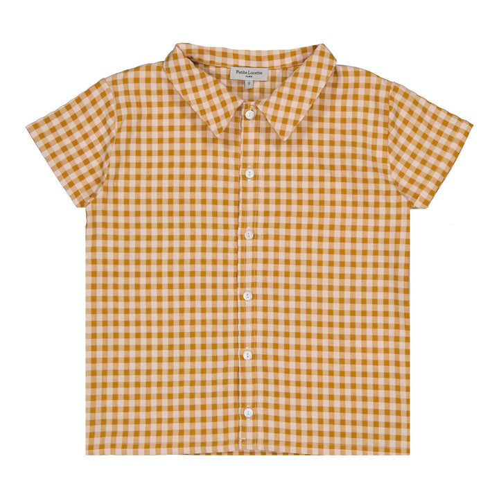 Baby Manu Shirt - Caramel Gingham