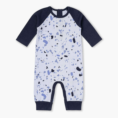 Little Slugger Romper - Blue Terrazzo
