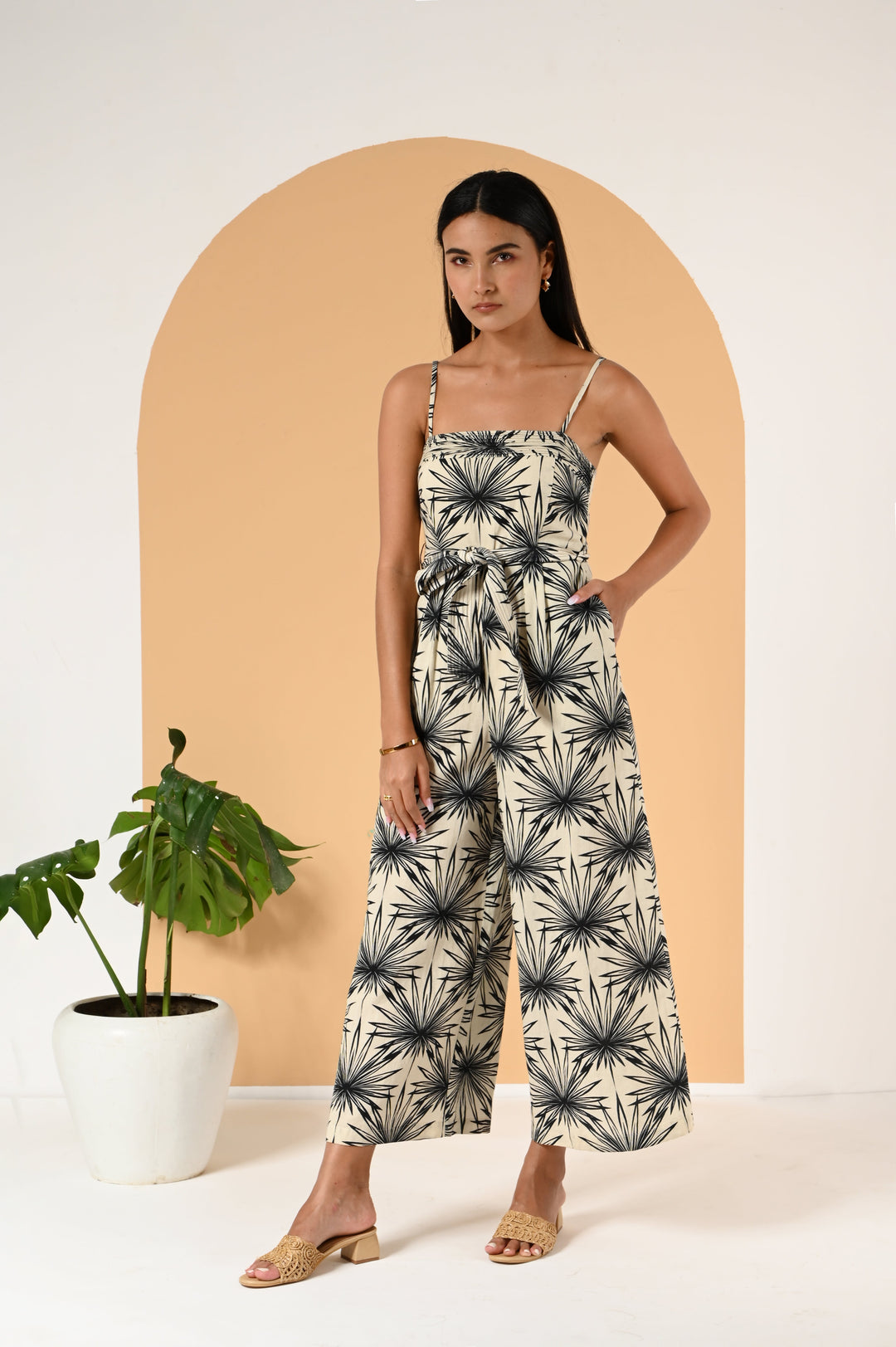 Anna Jumpsuit - Natural Palm