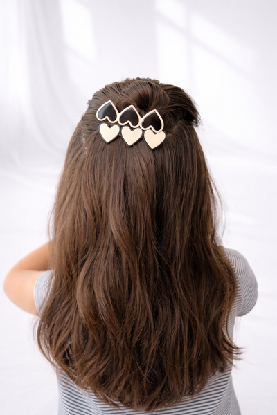Retro Hearts Bar Clips (Set of 2)