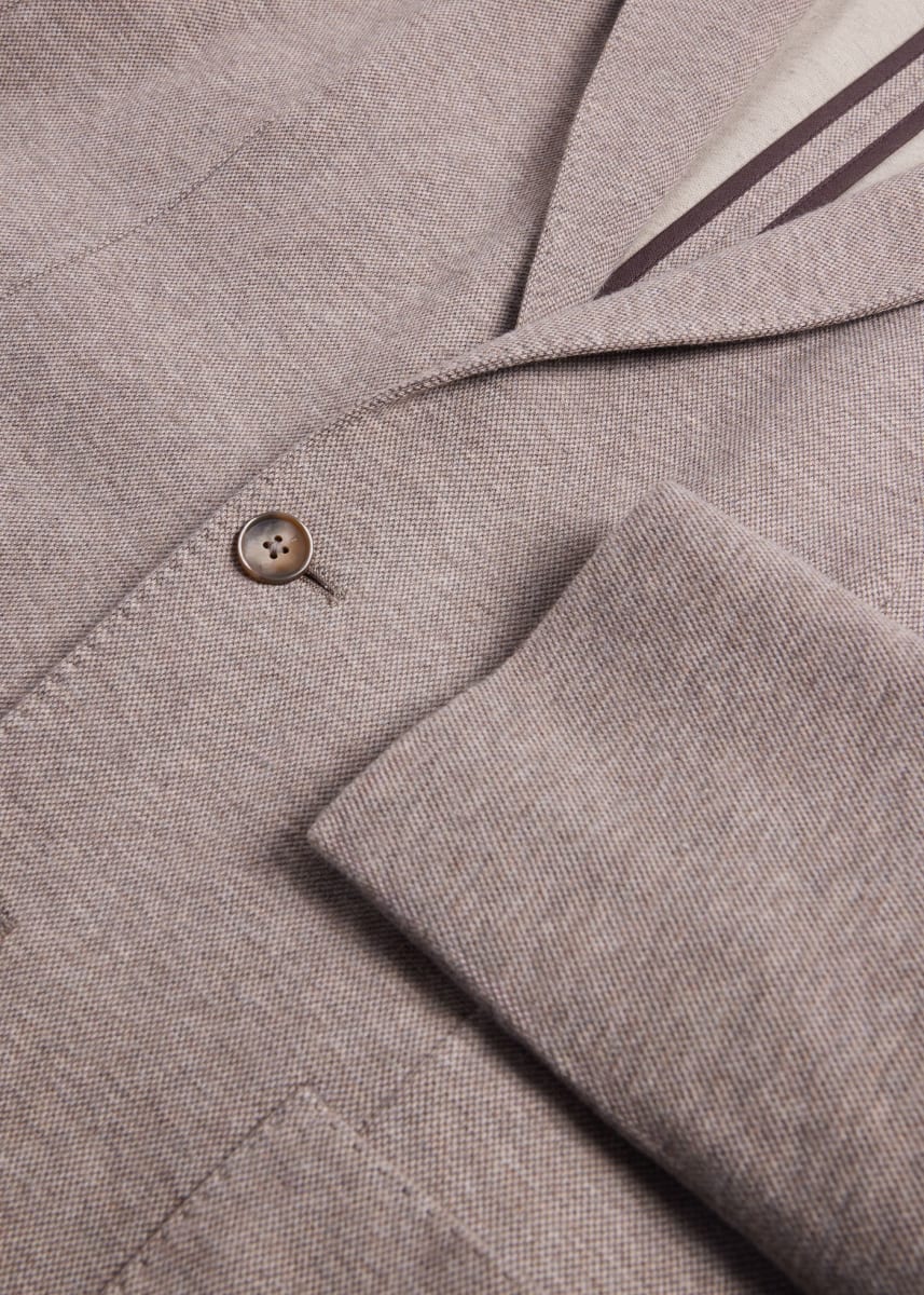 Cotton & Cashmere Pique Soft Jacket - Brown