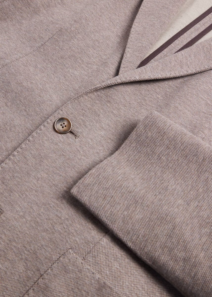 Cotton & Cashmere Pique Soft Jacket - Brown