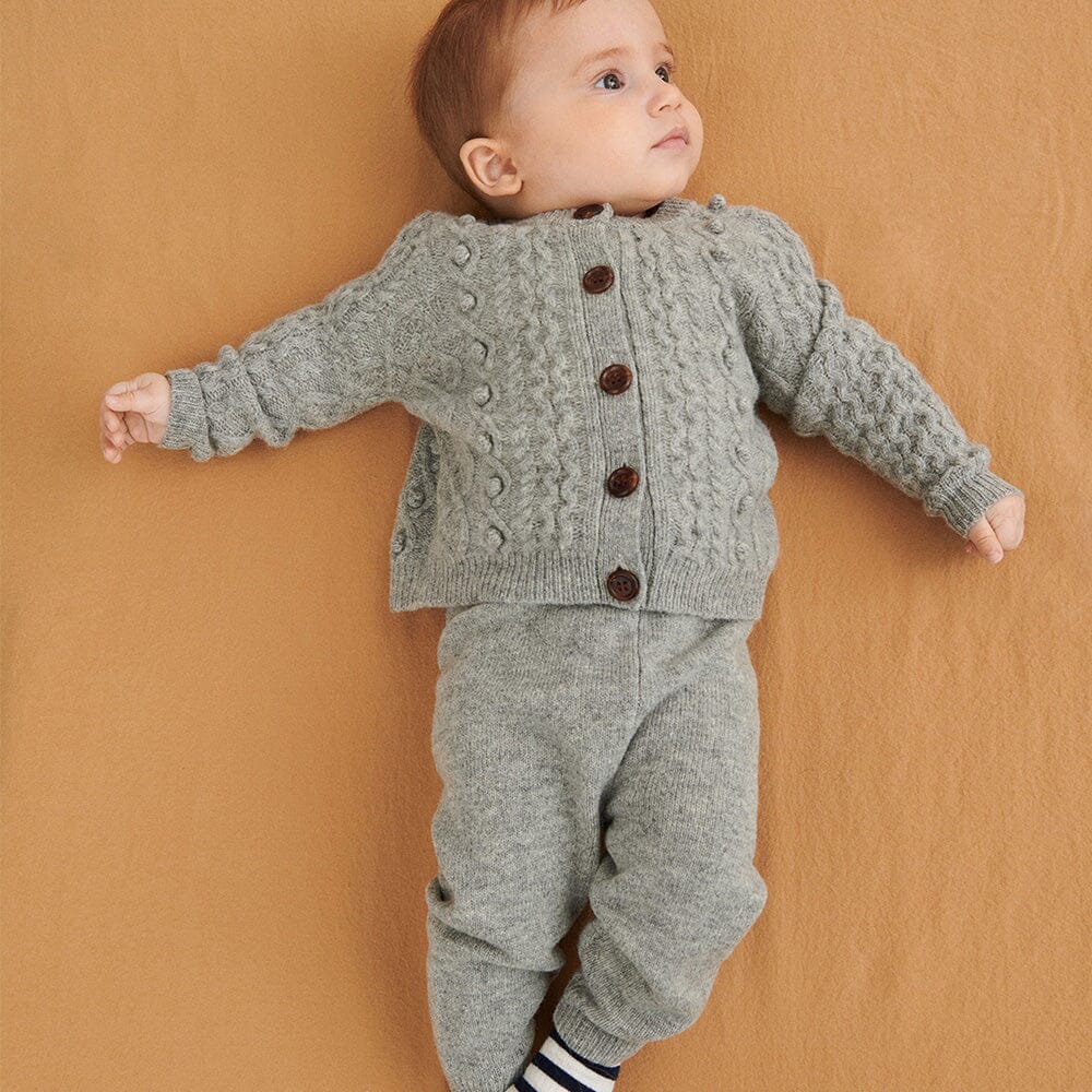 Baby Lambswool Pants - Grey Melange Pants FUB 