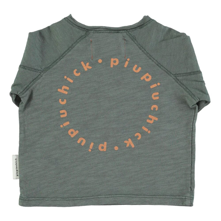 Baby Logo Long Sleeve - Dark Green w/ Camel Logo Print T-Shirts Piupiuchick 