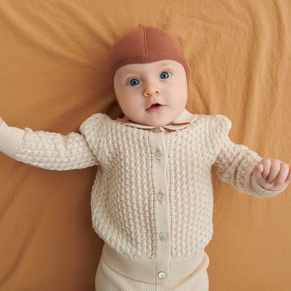 Baby Pointelle Cardigan - Ecru Cardigans FUB 