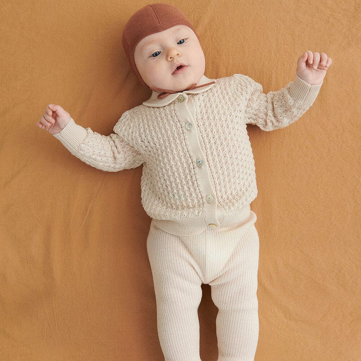 Baby Pointelle Cardigan - Ecru Cardigans FUB 