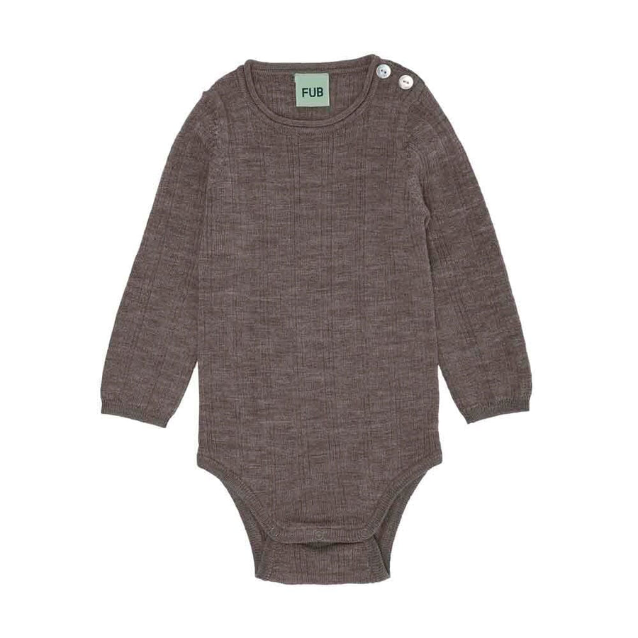 Baby Rib Body - Beige Melange Bodysuits + Onesies FUB 
