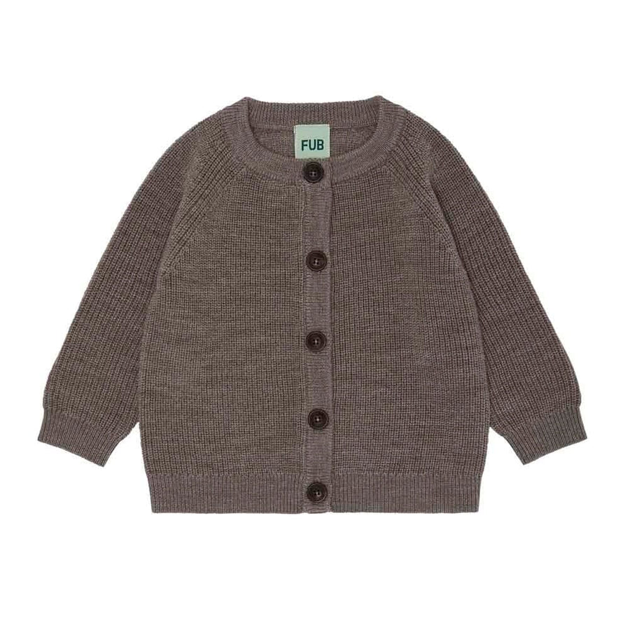 Baby Rib Cardigan - Beige Melange Cardigans FUB 