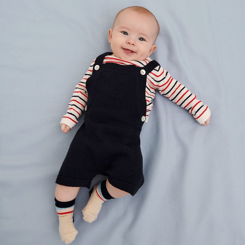 Baby Short Overalls - Dark Navy One Pieces FUB 