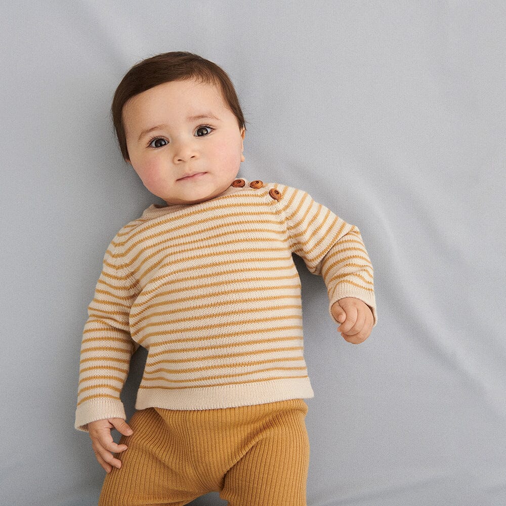 Baby Sweater - Ecru/Honey
