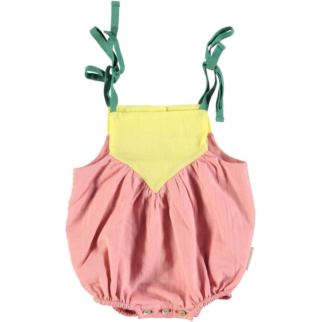 Baby Tri-Color Romper - Pink, Yellow & Green One Pieces Piupiuchick 