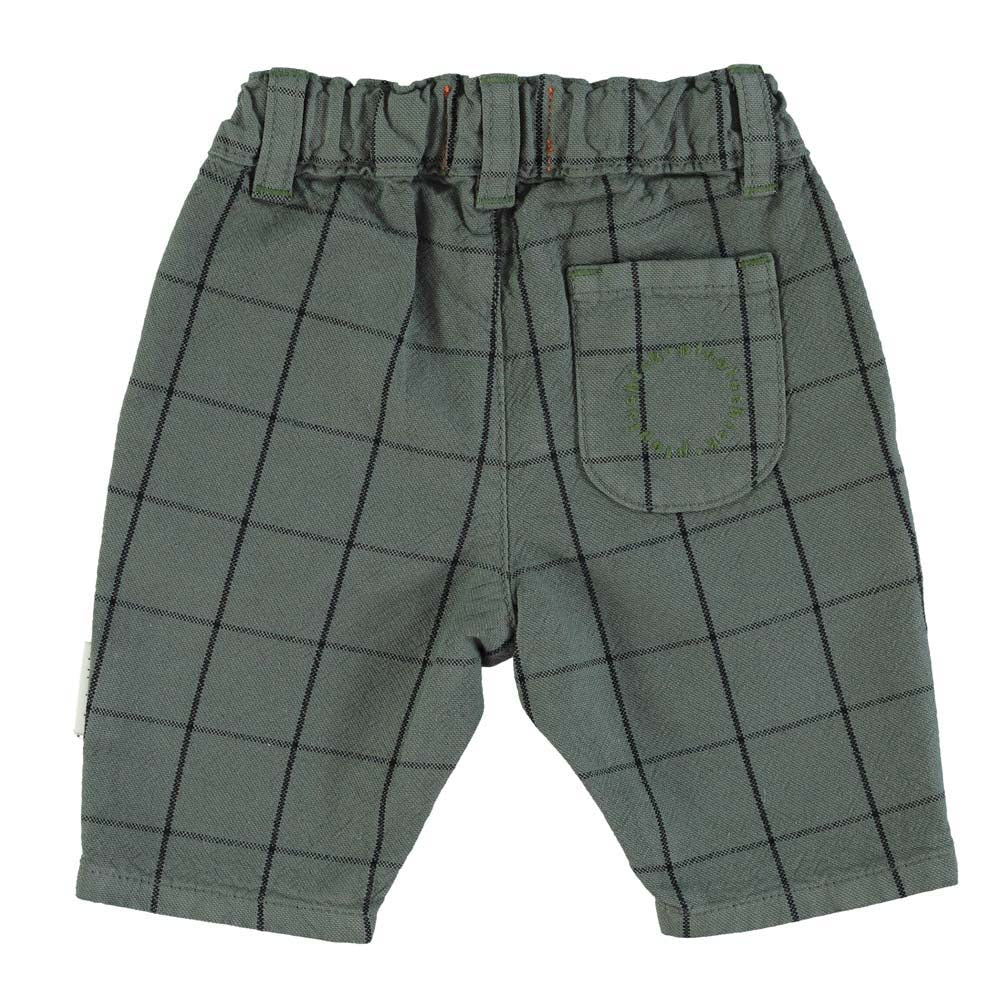Baby Trouser w/ Buttons - Green Checkered