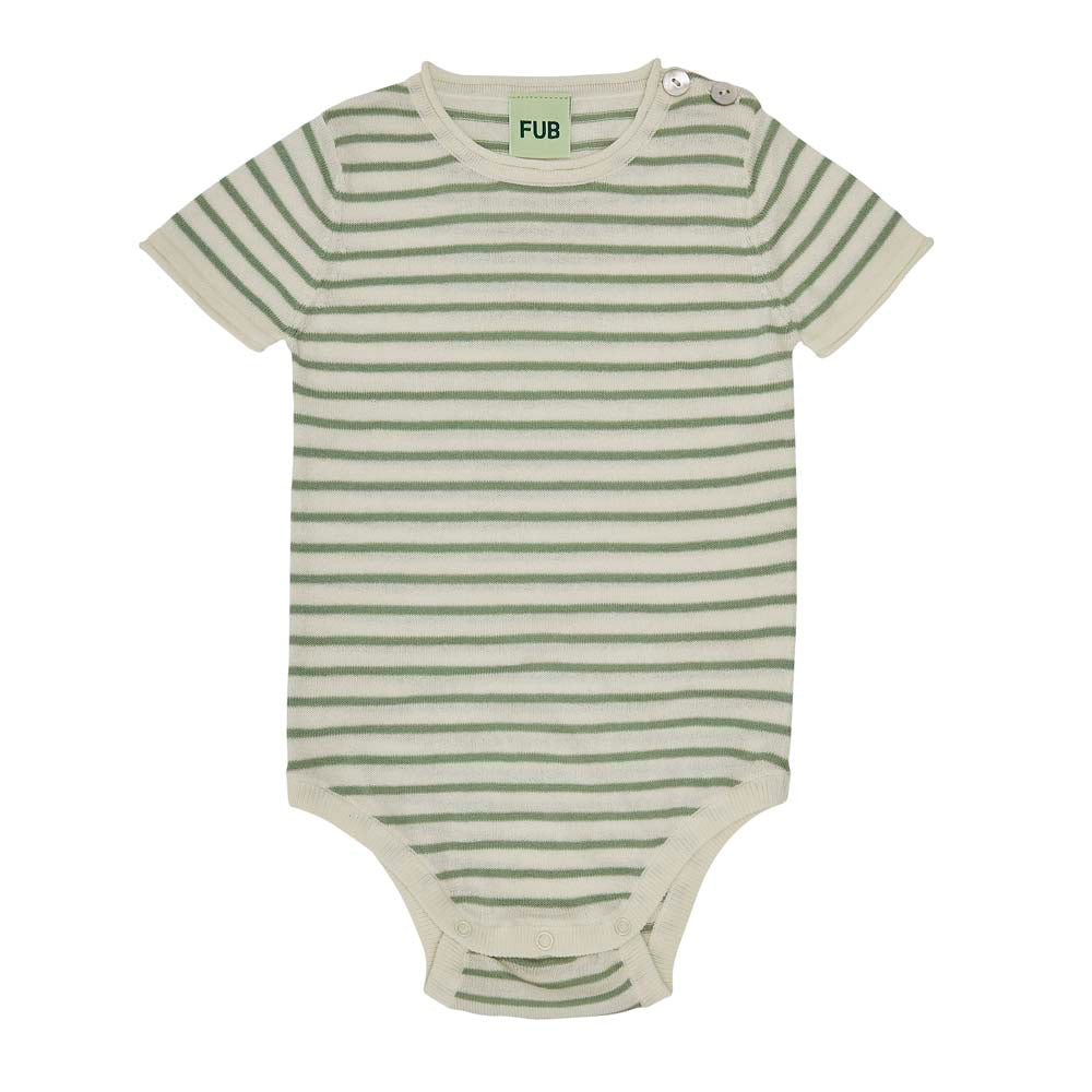 Baby Short Sleeve Body - Ecru/Leaf