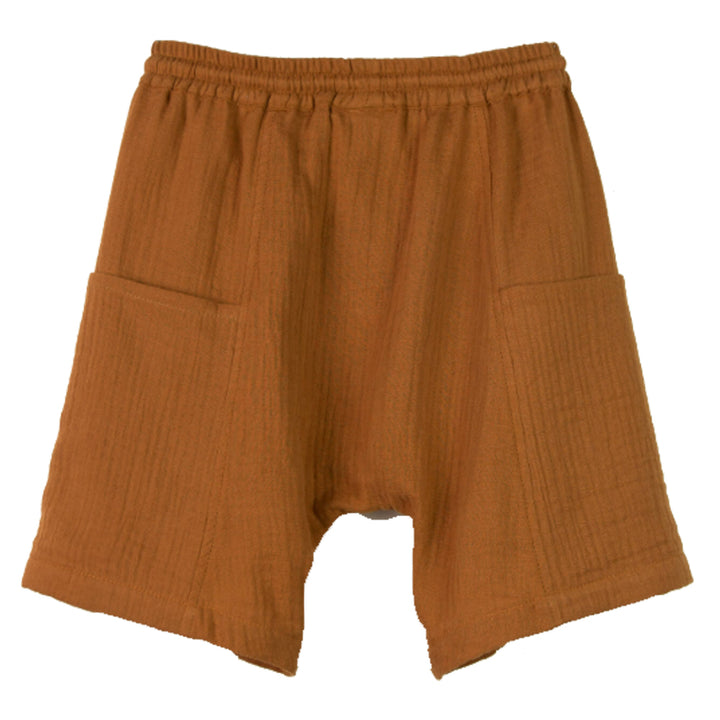 Baggy Bermuda Shorts with Deep Pocket - Brown