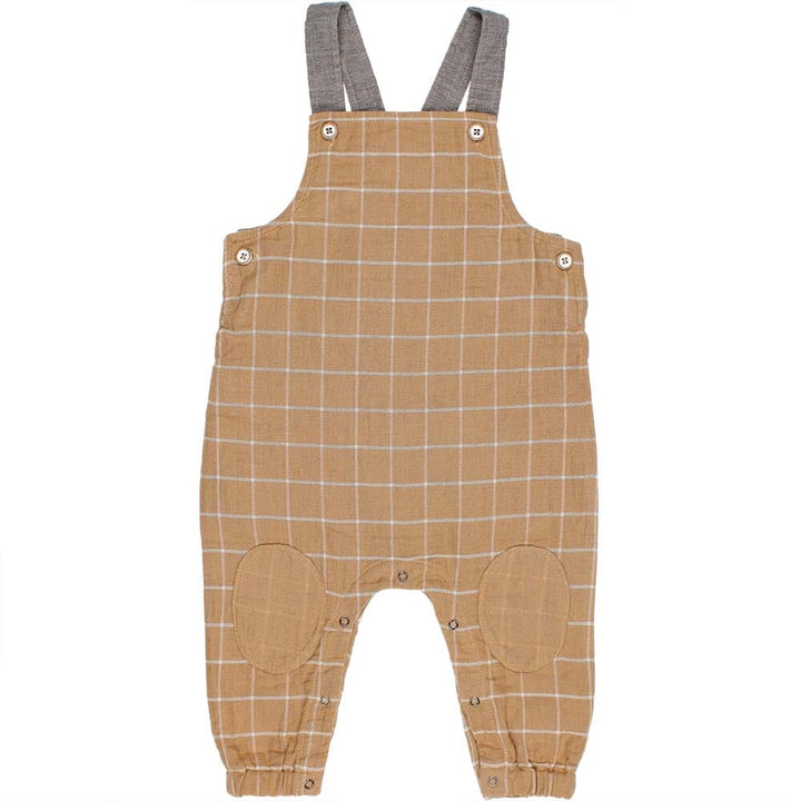 Baby Check Dungaree - Check Amber One Pieces Buho 