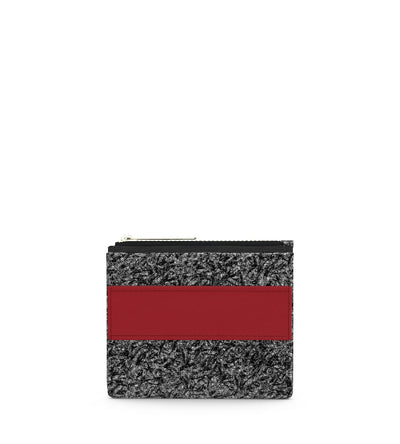 Mezzo Small Wallet - Metallic Silver Leaf/Cayenne