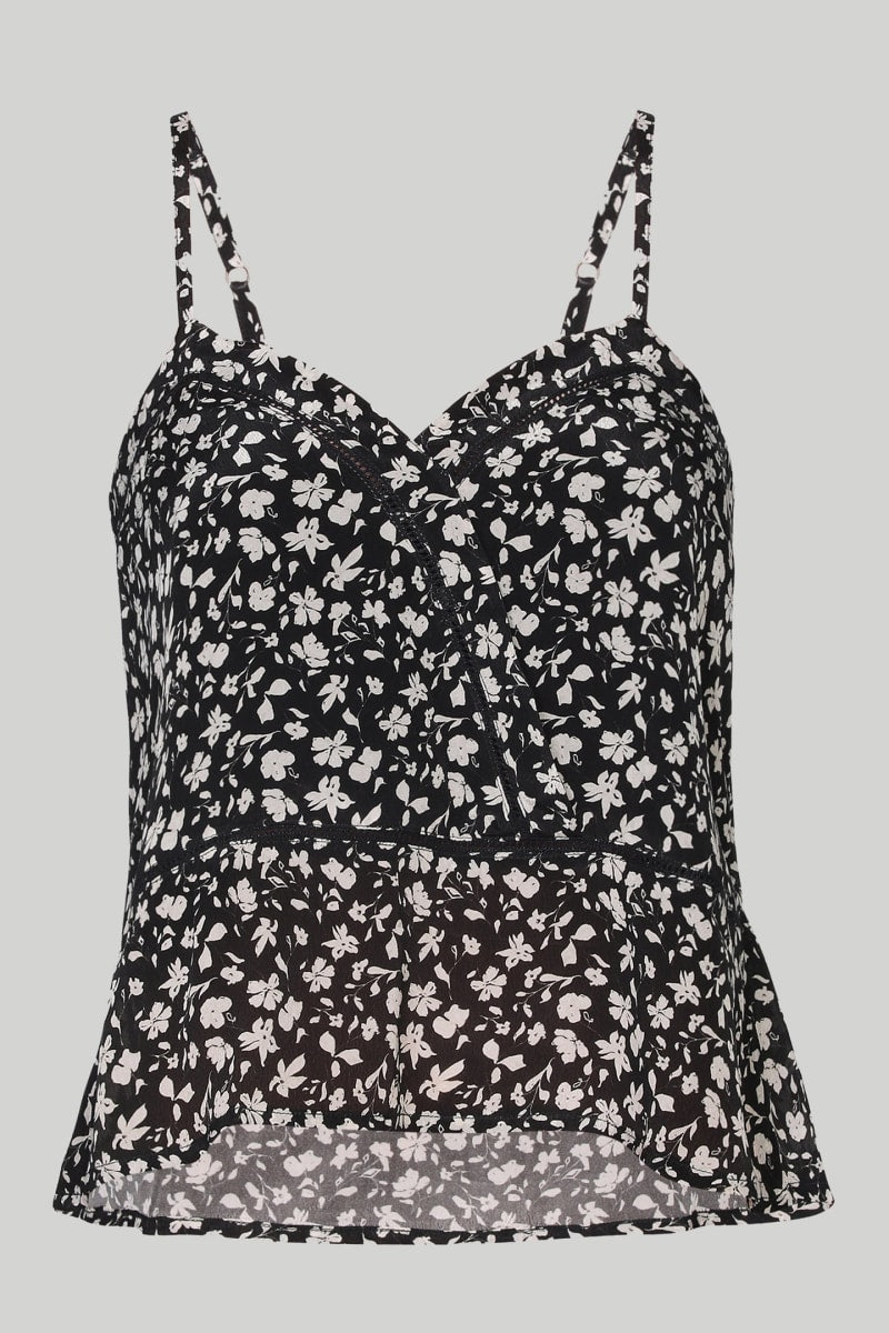 V-Neck Lace Camisole - Monochrome Medley