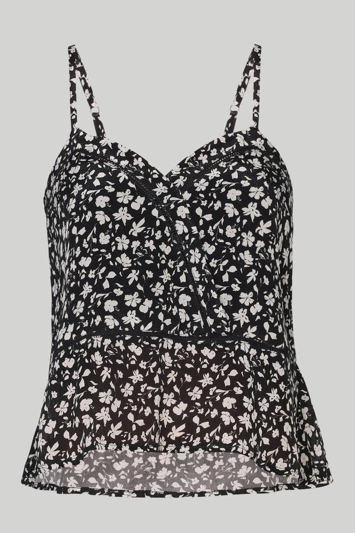 V-Neck Lace Camisole - Monochrome Medley