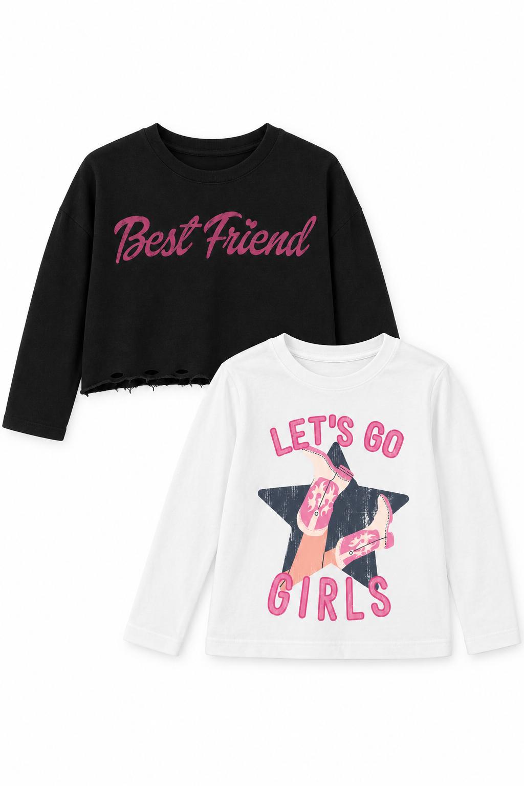 Girls Night Crop & Tee Set - Little Kids