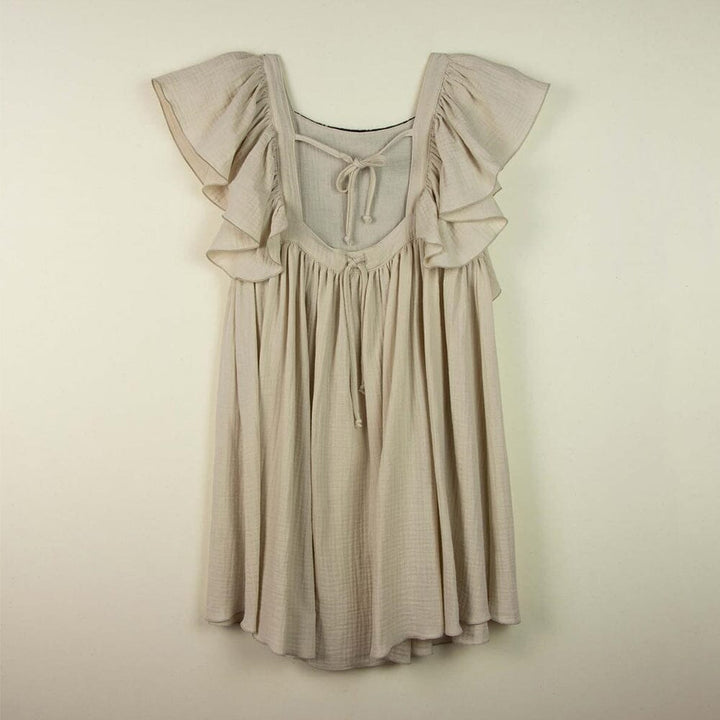 Bib Dress - Beige Dresses + Skirts Popelin 