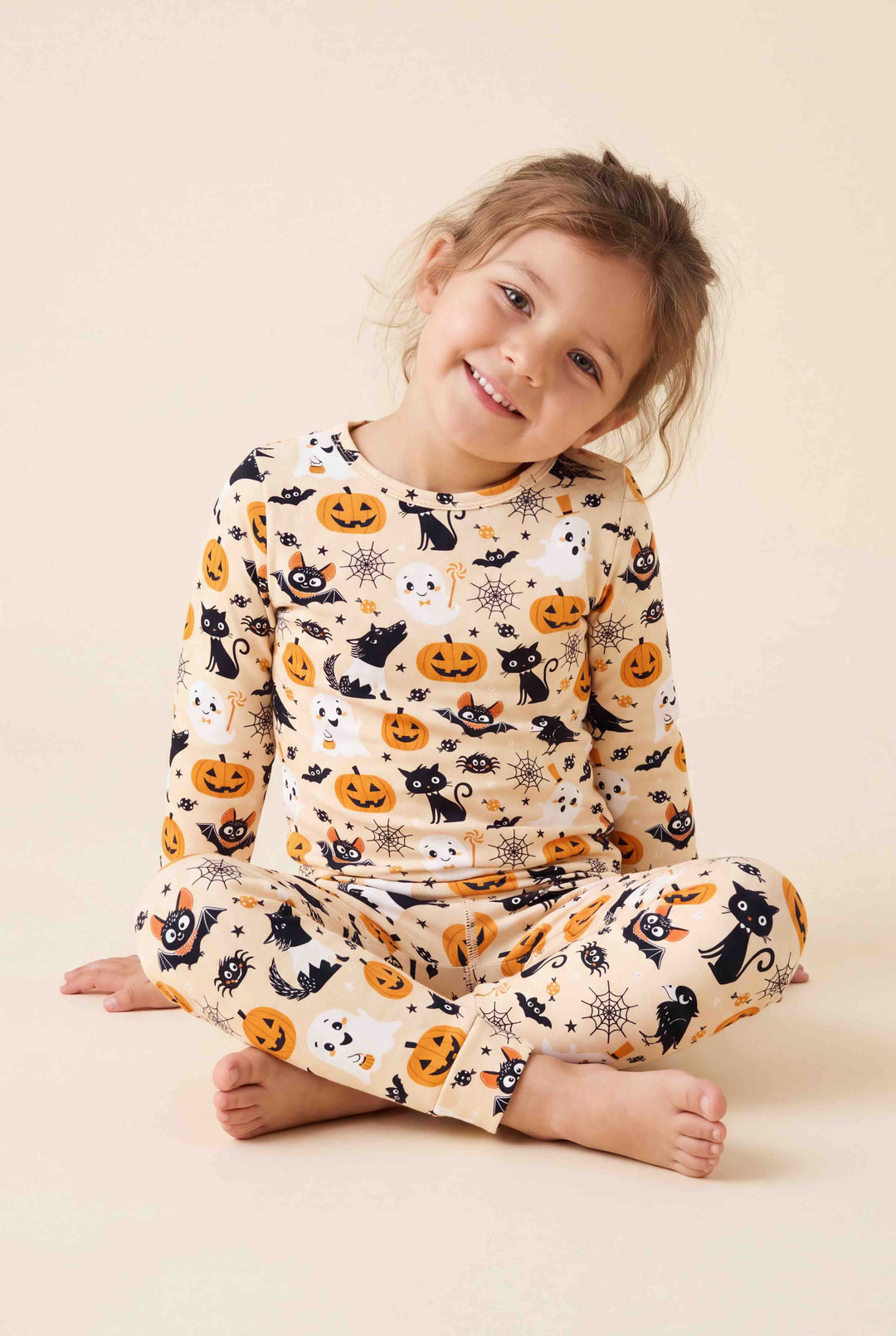 Big Kid Pajama Bats And Cats - Halloween