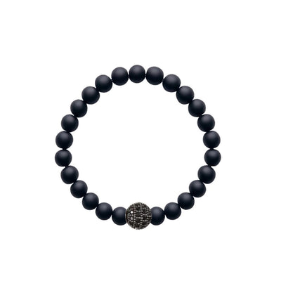 Black plated Onyx & Pave Modern Bracelet -  - FINAL SALE