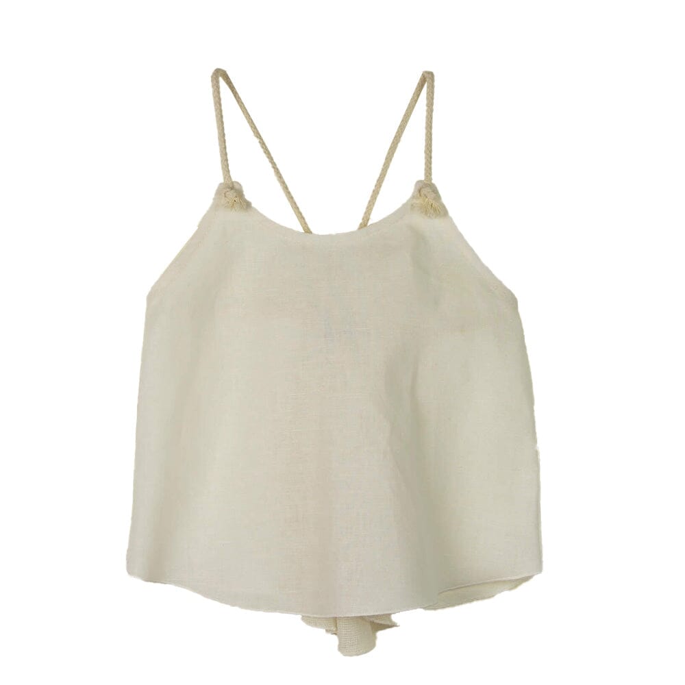 Blouse With Straps - White Blouses Popelin 