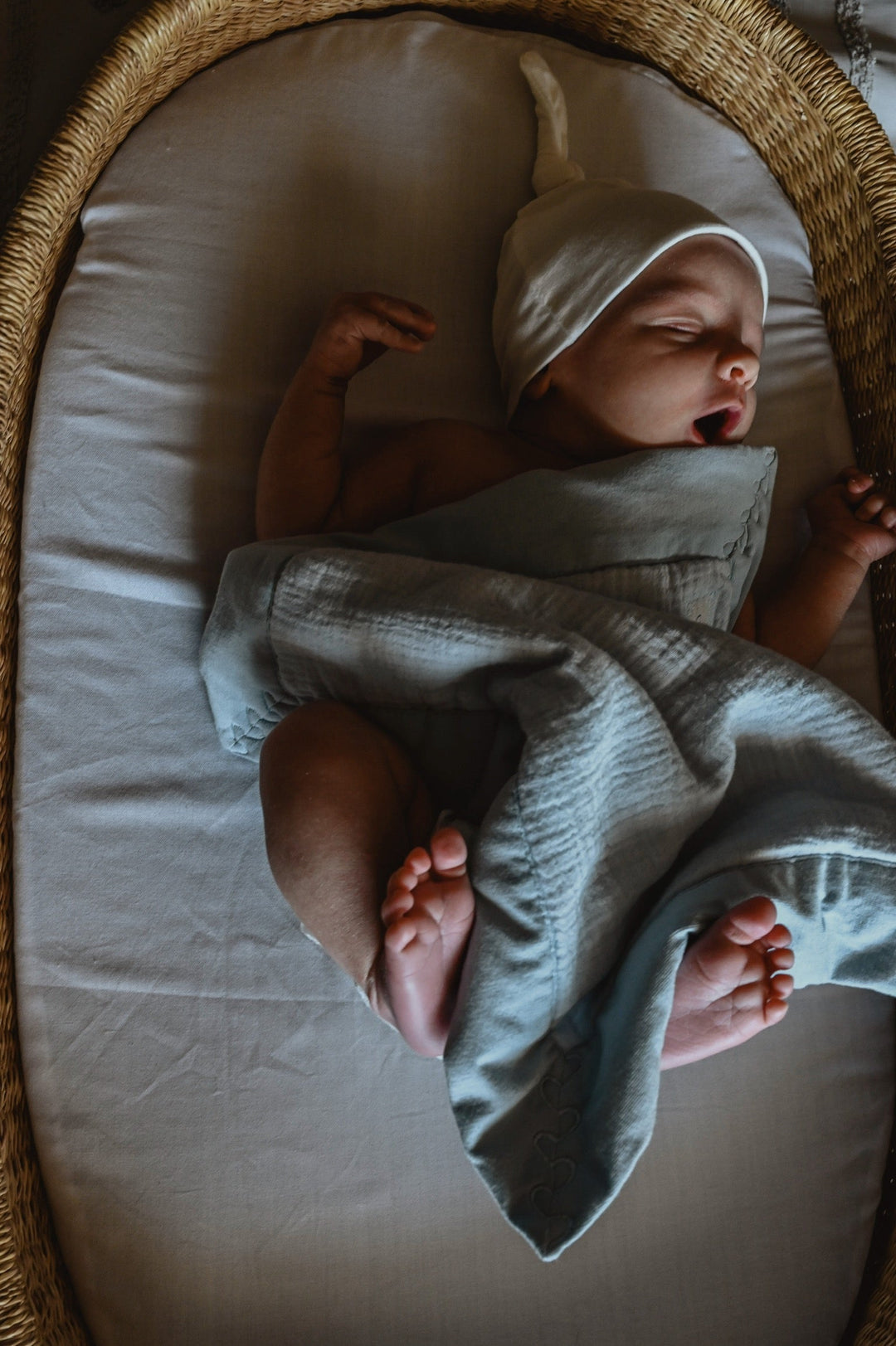 The Mini Cozy Lovey – Organic Baby Security Blanket Set - Baby Blue