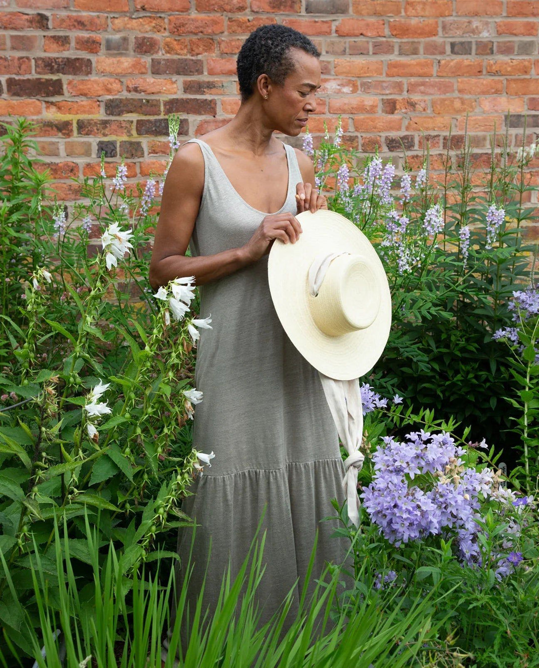 Opal Linen Jersey Dress - Olive dresses Beaumont Organic 