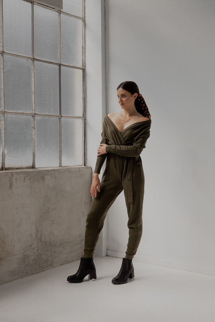 Wrap Neck Jumpsuit - Hunter