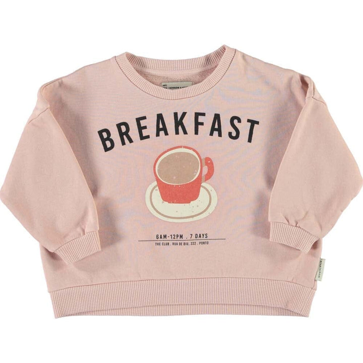 Unisex Sweatshirt - Light Pink w/ Breakfast Print Sweatshirts Piupiuchick 