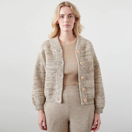 Box Bomber Cardigan - Sandstone Cardigans WOL HIDE 