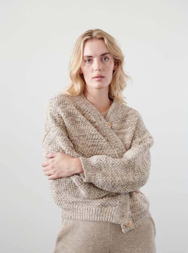 Box Bomber Cardigan - Sandstone Cardigans WOL HIDE 