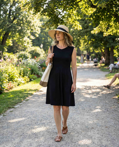 Box Pleat Dress - Black