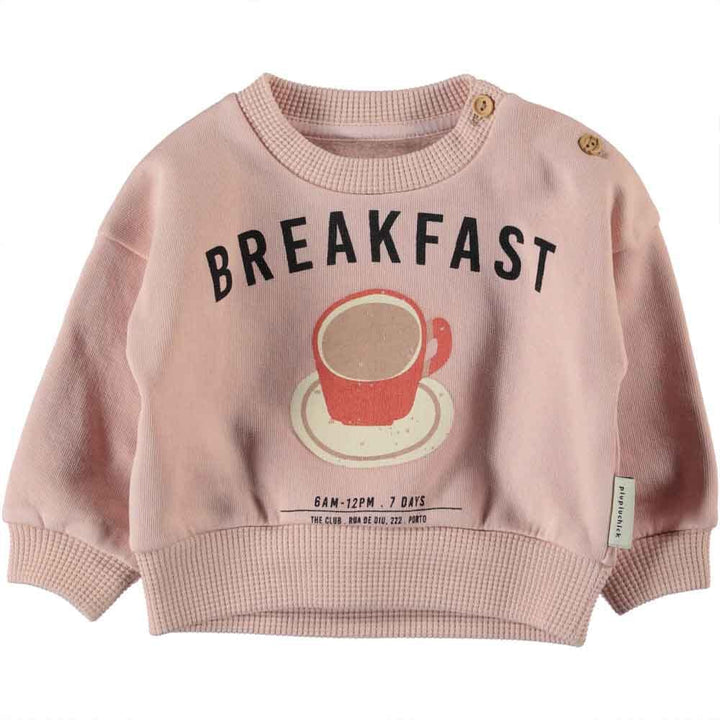 Baby Unisex Sweatshirt - Light Pink w/ Breakfast Print