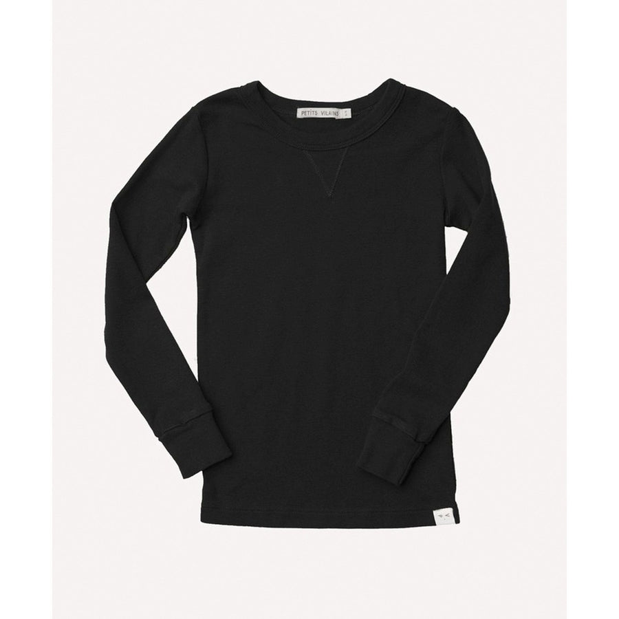 Dominique Long Sleeve Crew - Black Tops Petit Vilains 