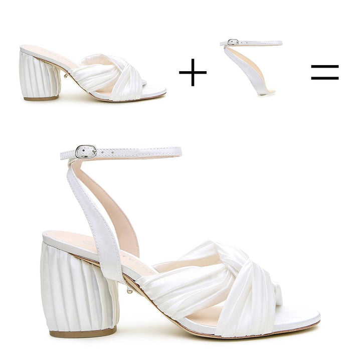 Ivory Silk Twist Sandal + Marilyn Strap - White