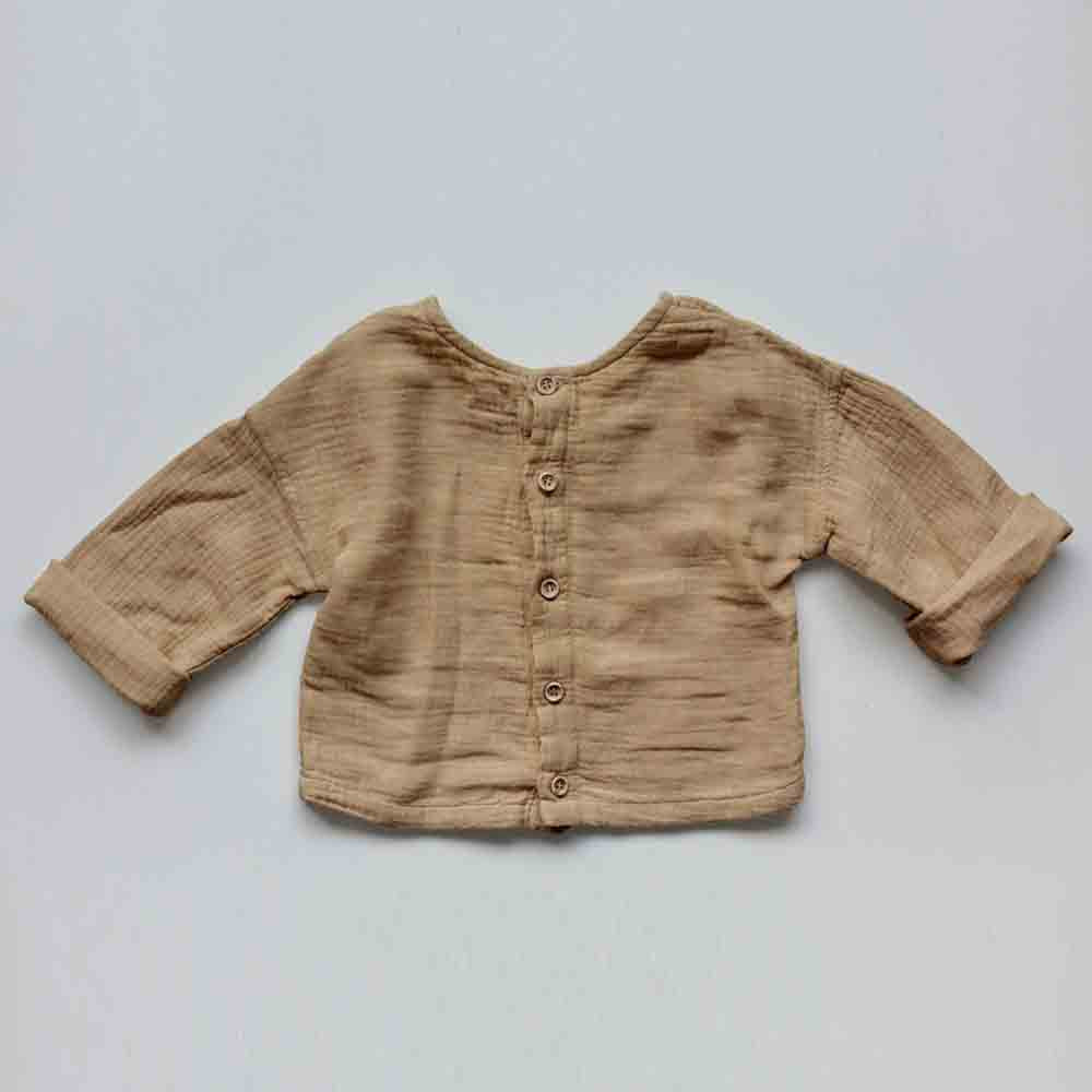 The Button Back Top - Camel Blouses The Simple Folk 