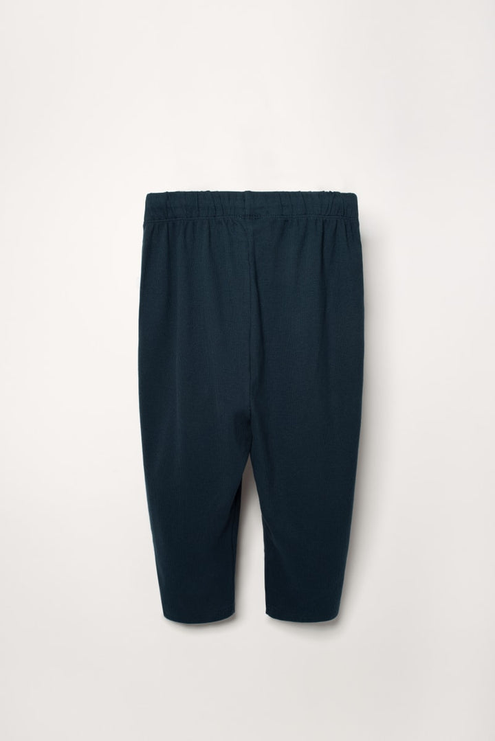 Organic Ribbed Trousers - Navy