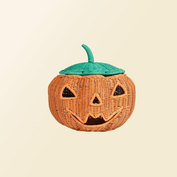 Pumpkin Face Rattan Basket
