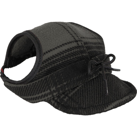 The Critter Kromer Cap for Dogs – Gray/Black Plaid - Gray/black Plaid