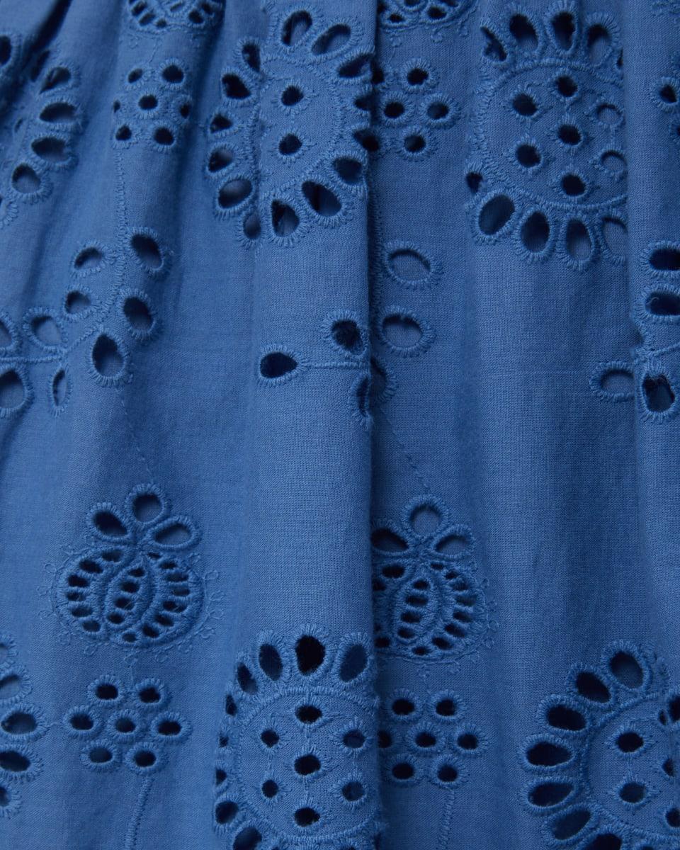 Addyson Dress In San Andrés Eyelet - Steel Blue